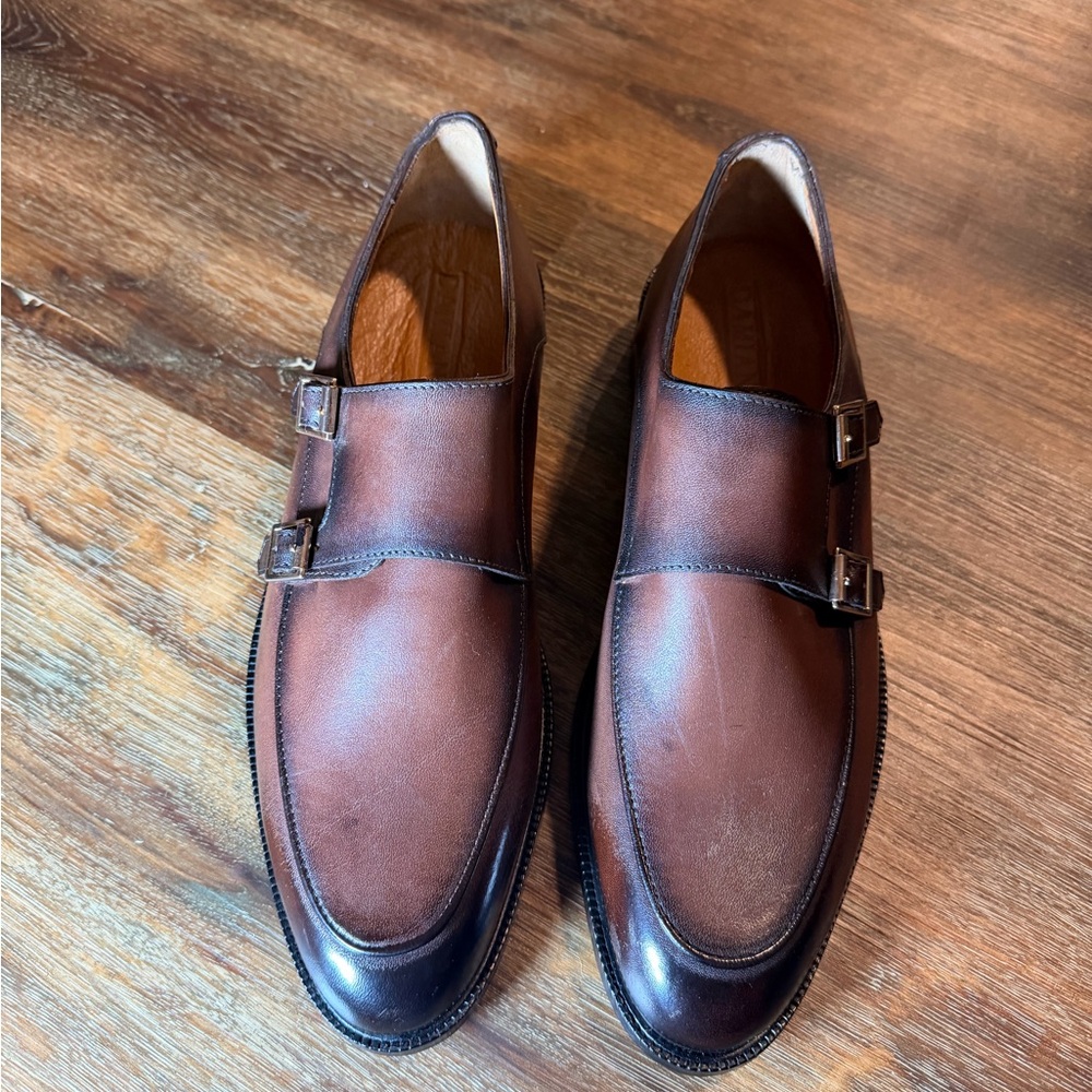 Elegant Brown Double Monk Strap Oxfords